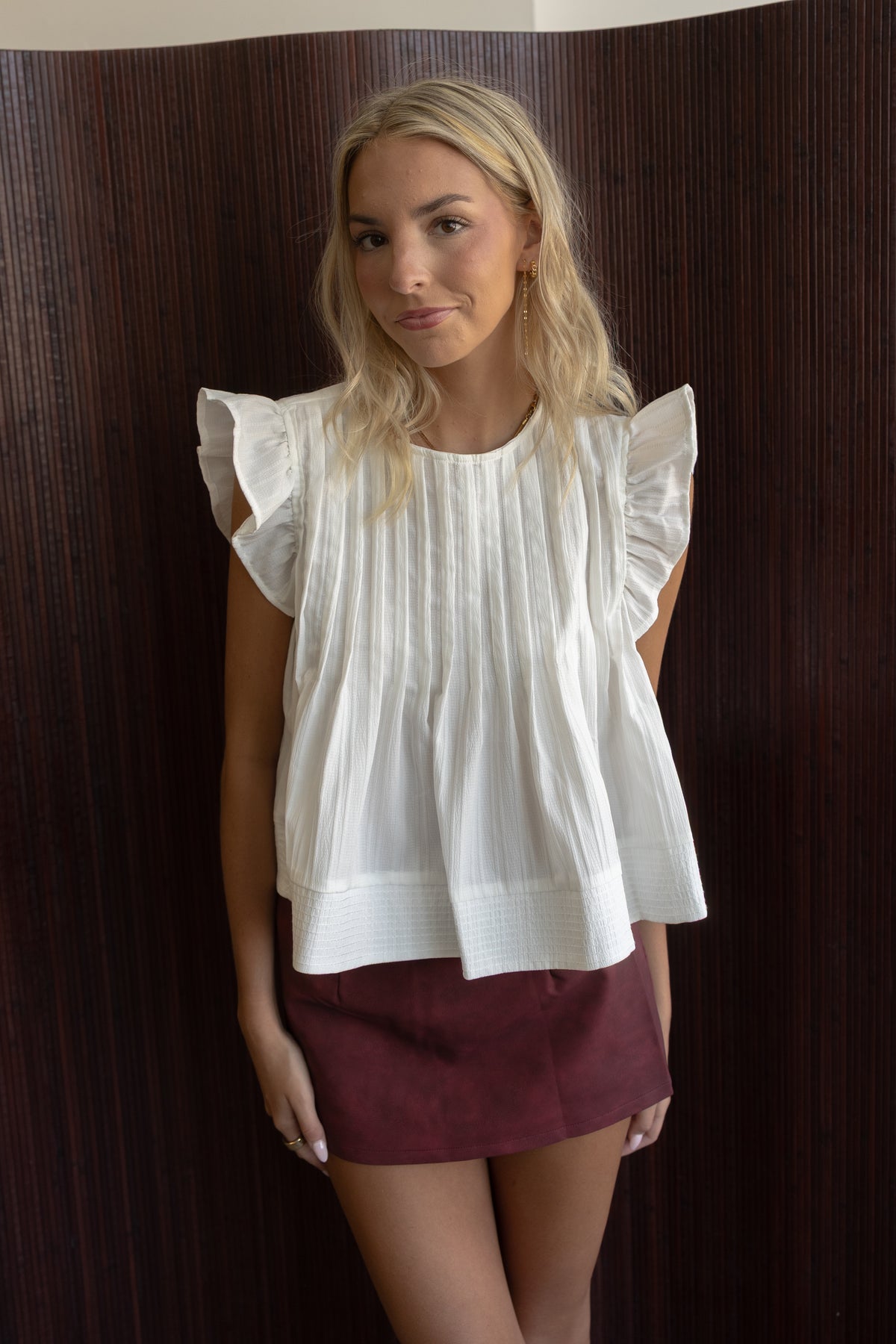 Pleated Ruffle Top