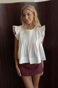 Pleated Ruffle Top