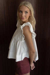 Pleated Ruffle Top