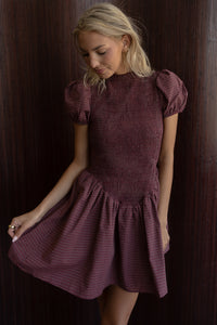 Hayley Burgundy Mini Dress
