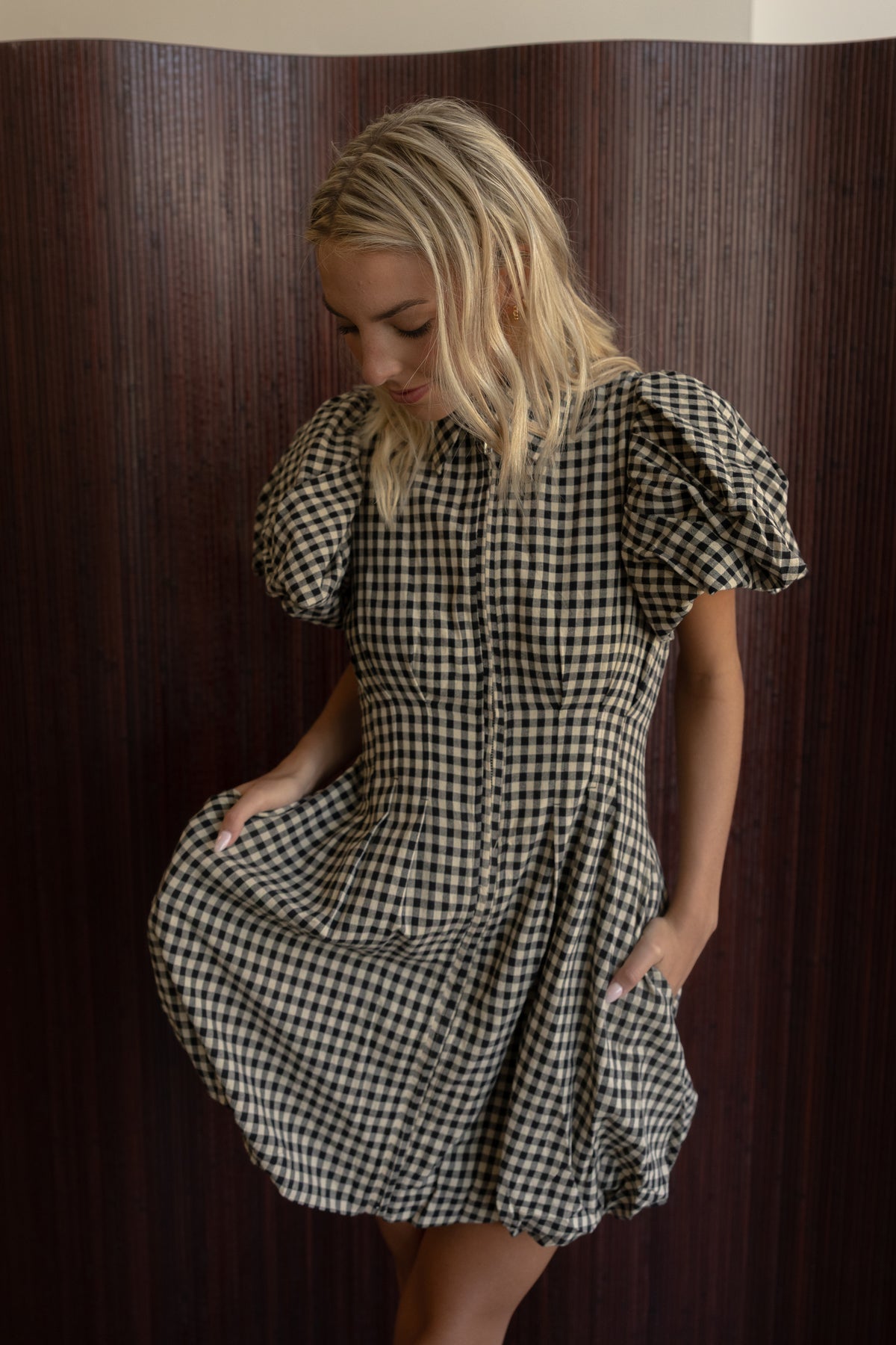 Owen Gingham Dress (black)