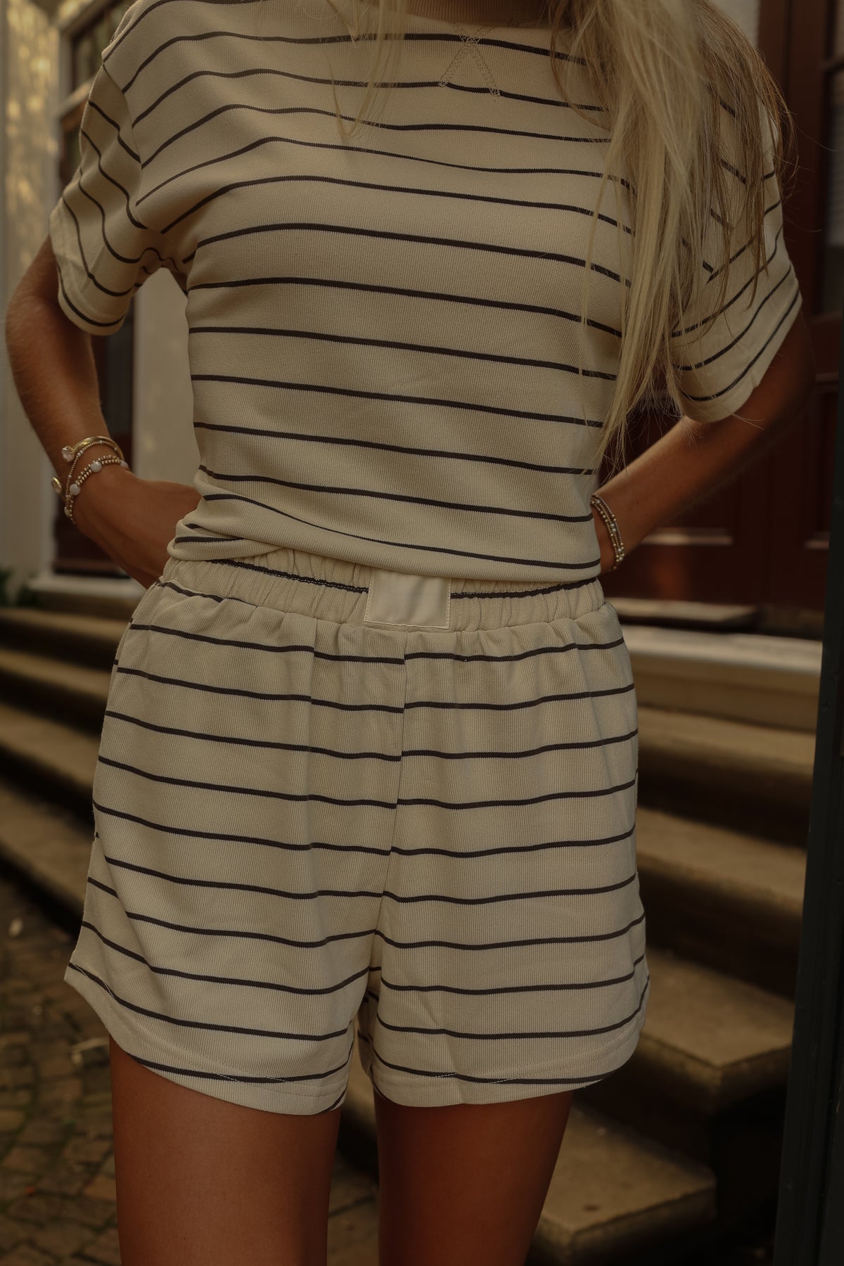 Darby Striped Shorts (ivory)