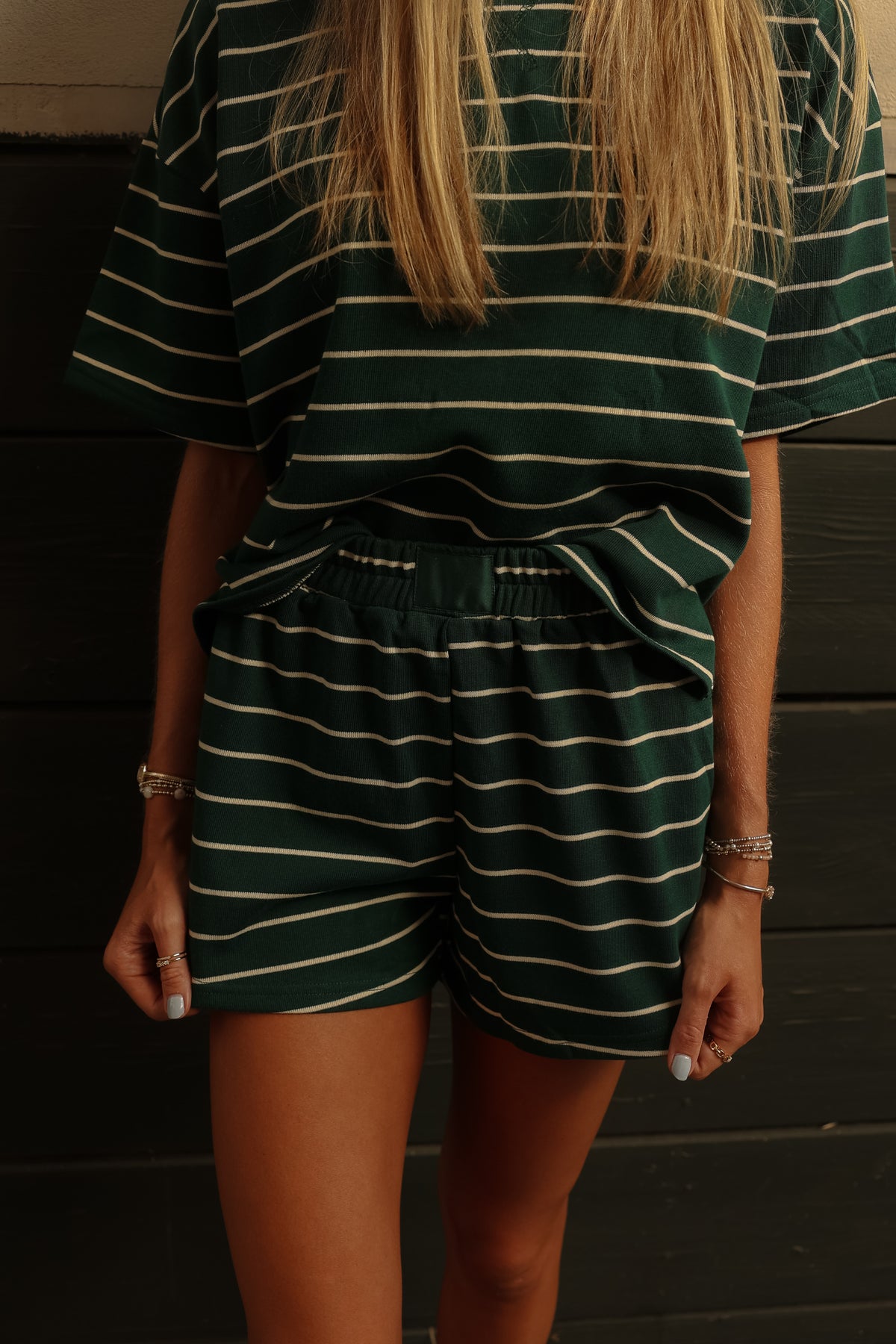 Darby Striped Shorts (hunter)