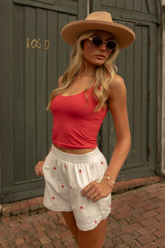 Embroidered Star Shorts