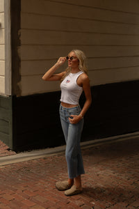 USA Embroidered Tank (white)