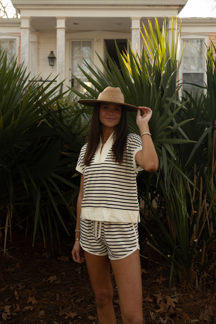 Striped Prep Drawstring Shorts - GEORGE-MARY'S