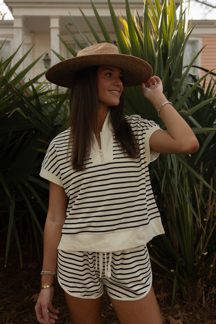 Striped Prep Drawstring Shorts - GEORGE-MARY'S