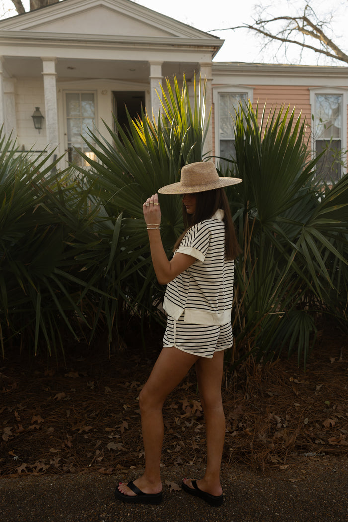 Striped Prep Drawstring Shorts - GEORGE-MARY'S