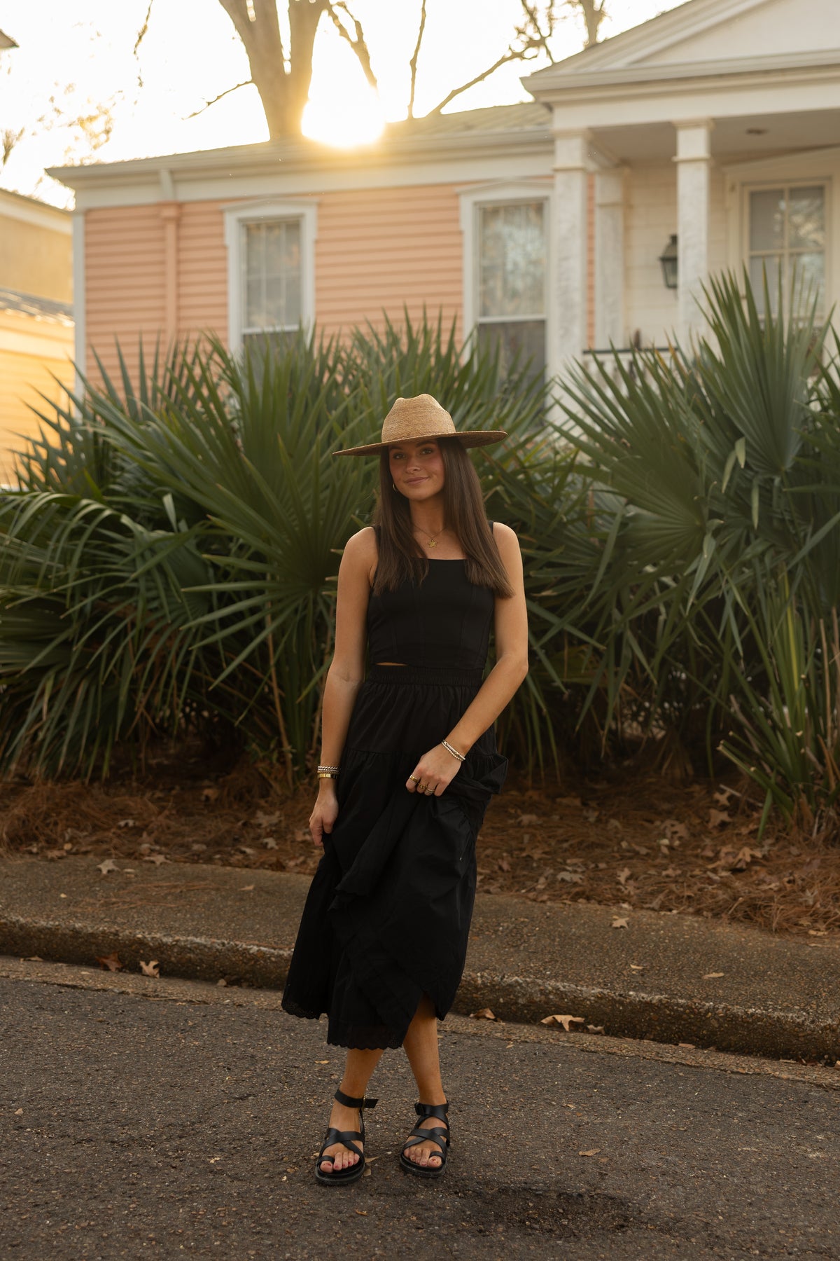 Lorraina Lace Trim Skirt (black) - GEORGE-MARY'S