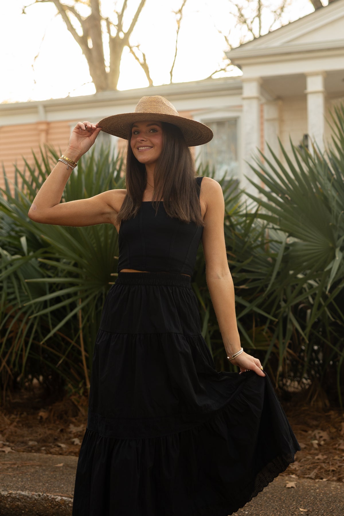 Lorraina Lace Trim Skirt (black) - GEORGE-MARY'S