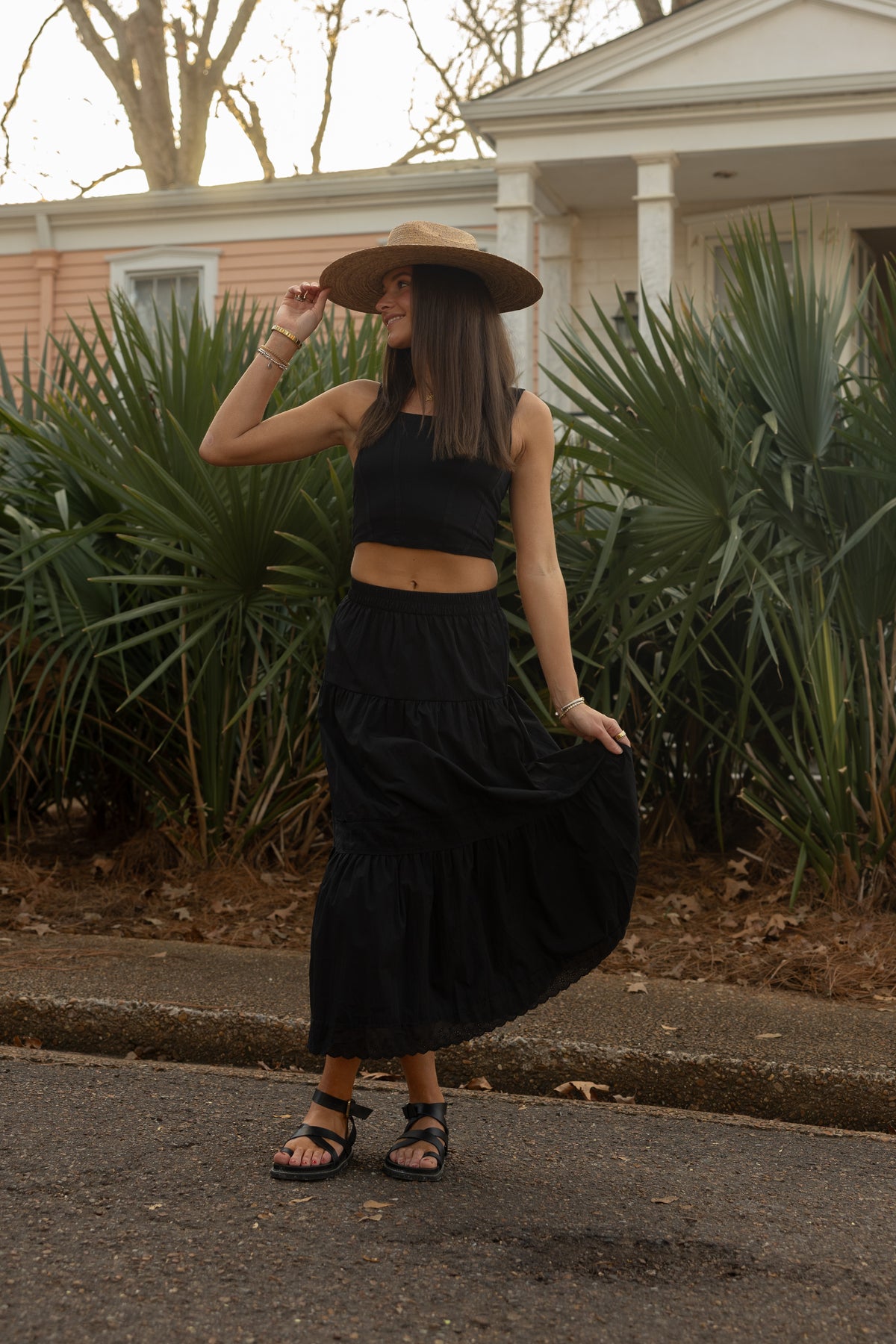 Lorraina Lace Trim Skirt (black) - GEORGE-MARY'S