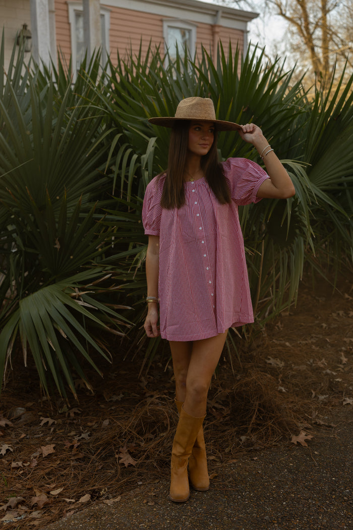 Red Gingham Mini Dress