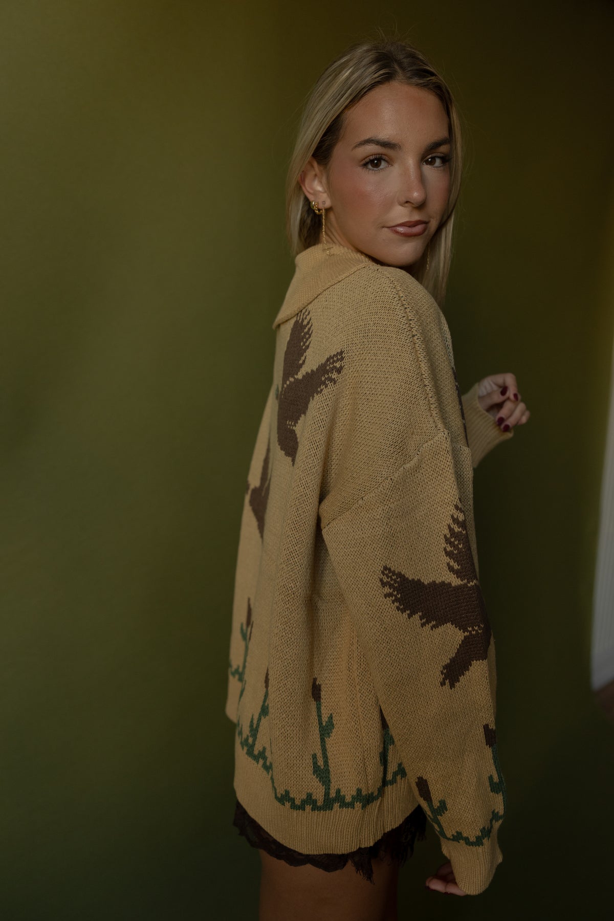Duck Motif Cardigan