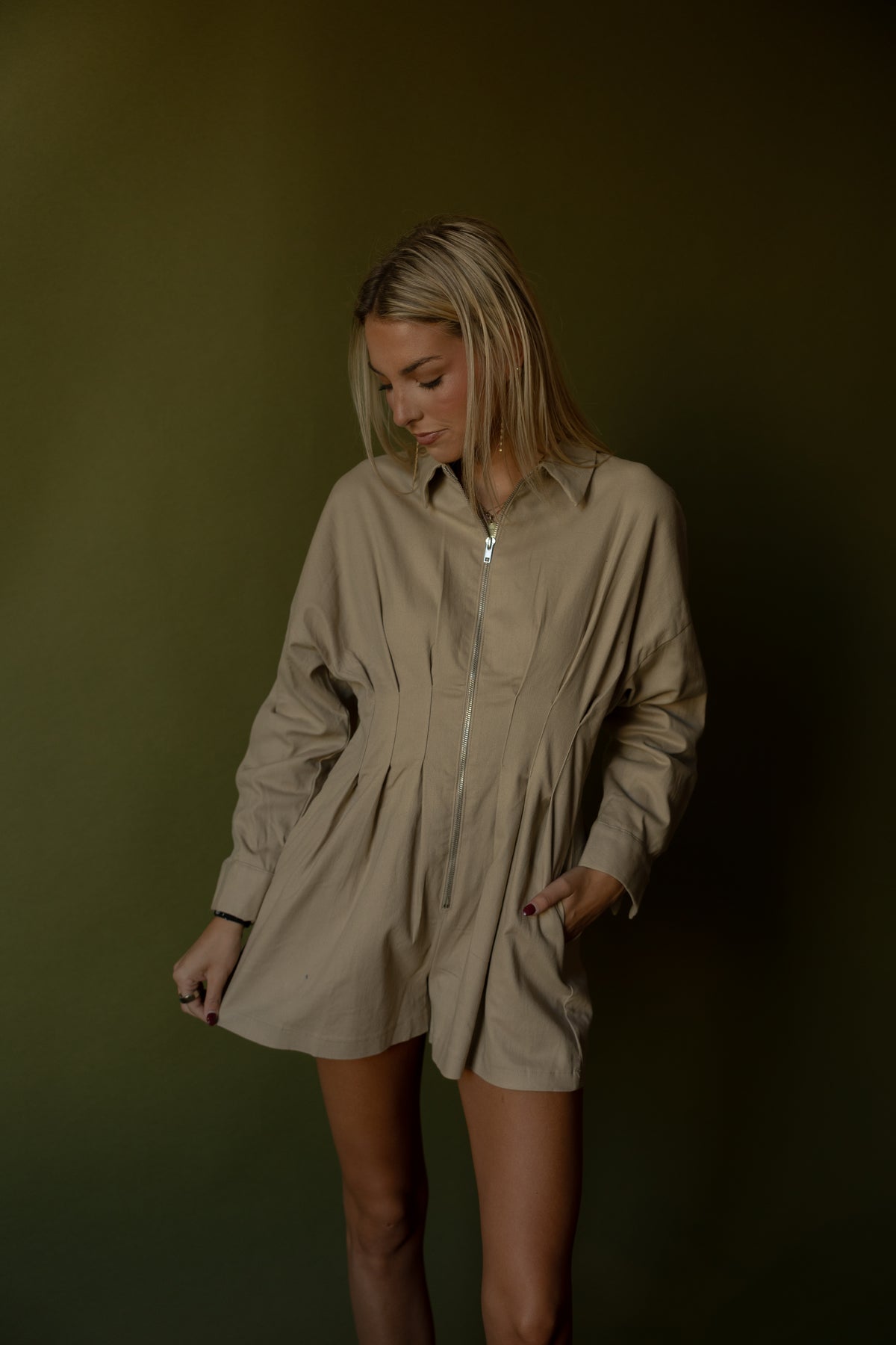 Sanders Pleated Romper