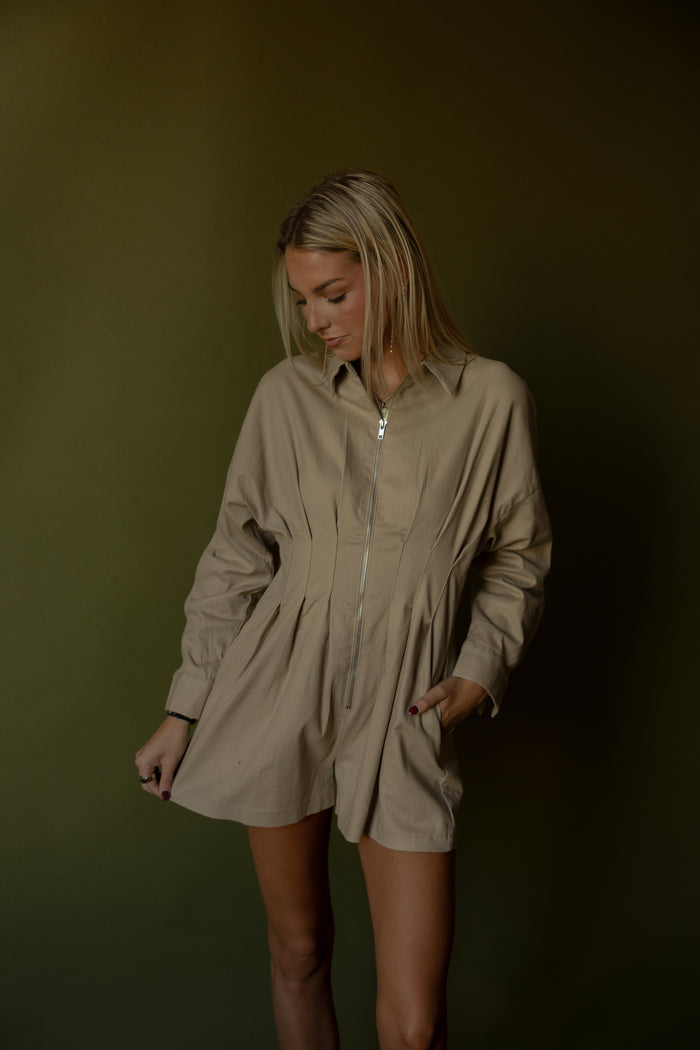 Sanders Pleated Romper
