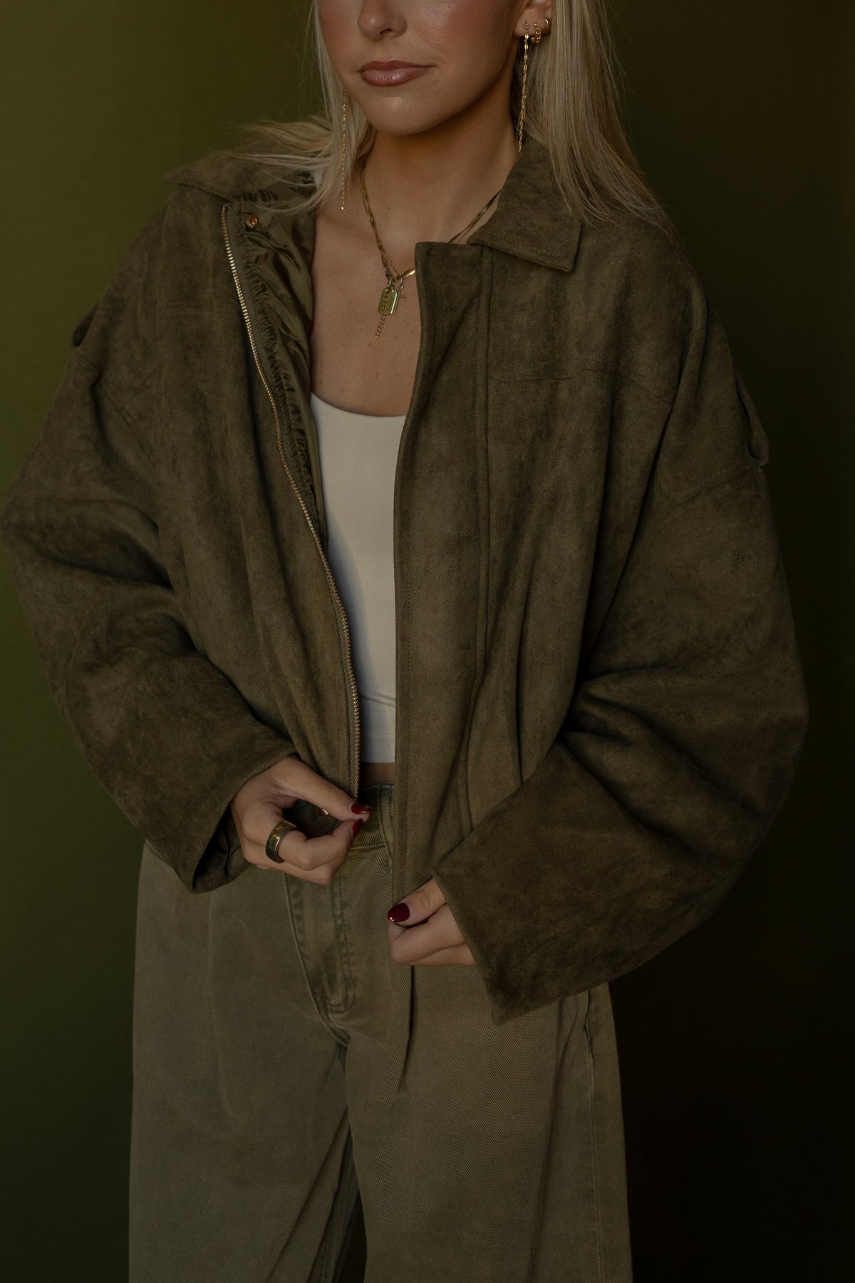 Ellis Suede Jacket (olive)