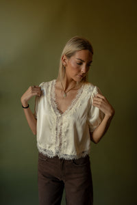 Annalise Satin Top (cream)