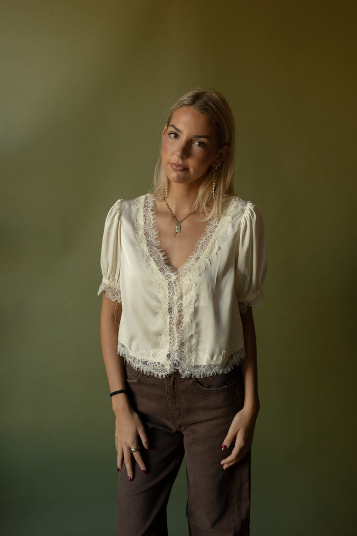 Annalise Satin Top (cream)