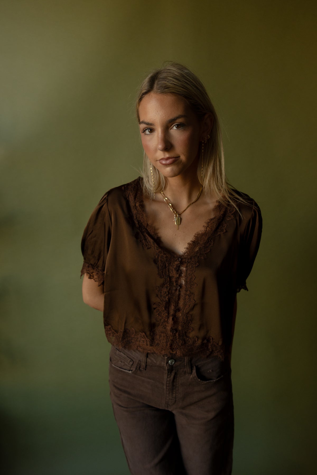 Annalise Satin Top (chocolate)