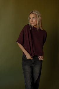 Parks Boxy Knit Sweater (wine)