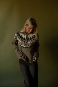 Fair Isle Zipper Sweater