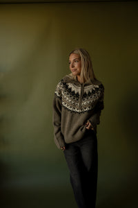 Fair Isle Zipper Sweater