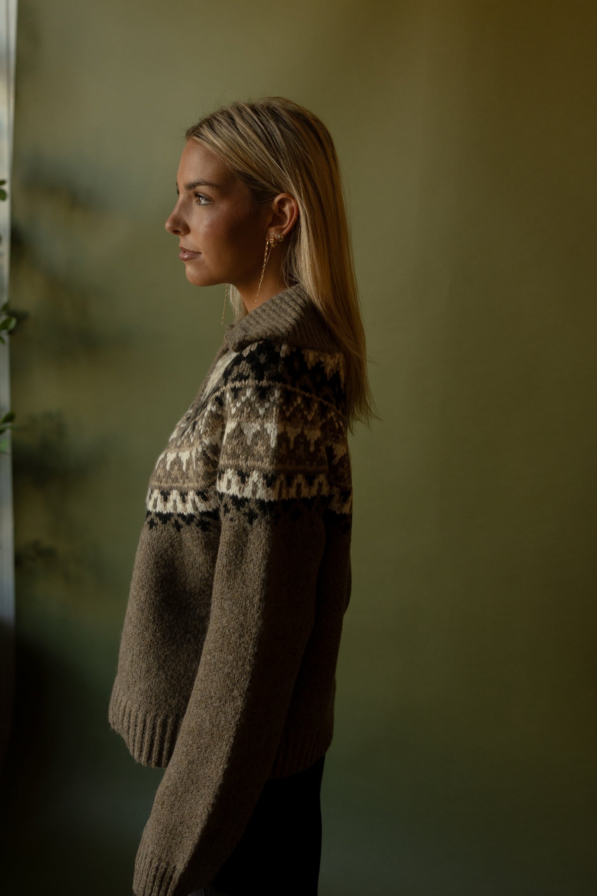 Fair Isle Zipper Sweater