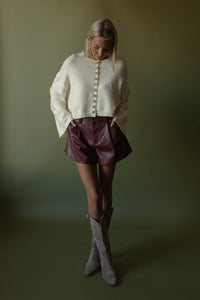 Franklin Flared Shorts (maroon) - GEORGE-MARY'S