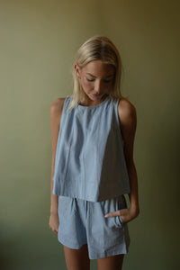 Contrast Stitched Tank (dusk)