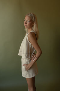 Contrast Stitched Shorts (taupe)