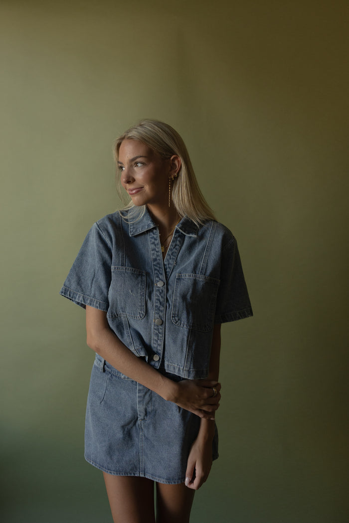 Washed Denim Top