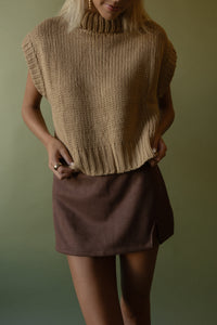 Ryder Suede Skort (espresso) - GEORGE-MARY'S