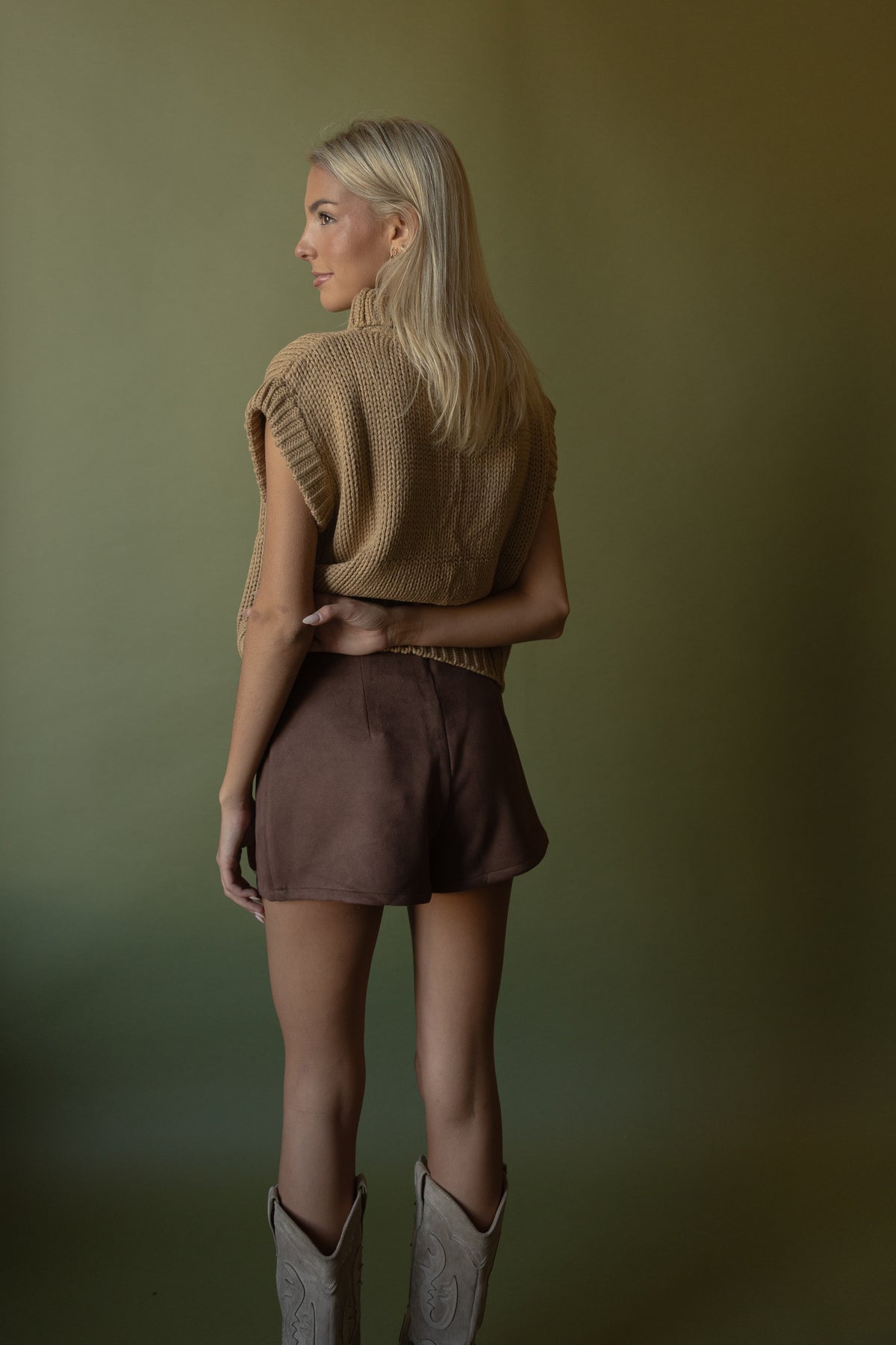 Ryder Suede Skort (espresso) - GEORGE-MARY'S