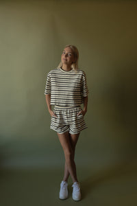 Drew Striped Boxy Top (b/w)