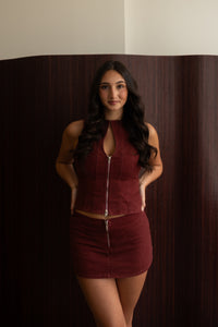 Rowie Keyhole Tank Top (maroon)