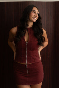 Rowie Keyhole Tank Top (maroon)
