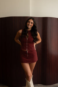 Rowie Keyhole Tank Top (maroon)
