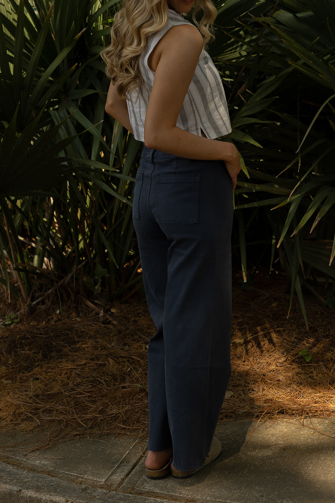 Marine Fit Wide Leg Pants (navy) - GEORGE-MARY'S
