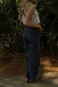 Marine Fit Wide Leg Pants (navy) - GEORGE-MARY'S