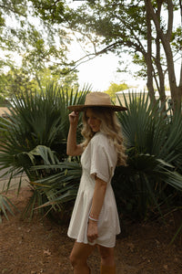 Gingham Patterned Dress (beige) - GEORGE-MARY'S