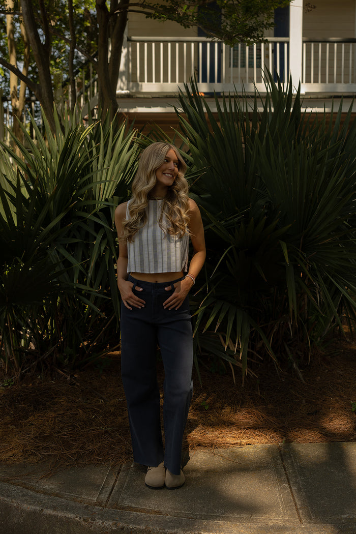 Marine Fit Wide Leg Pants (navy) - GEORGE-MARY'S