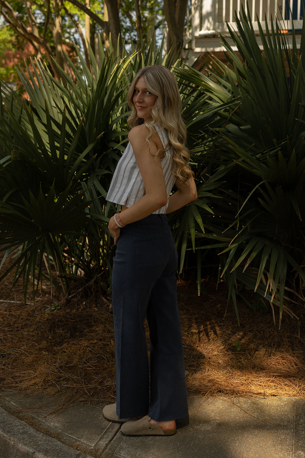 Marine Fit Wide Leg Pants (navy) - GEORGE-MARY'S