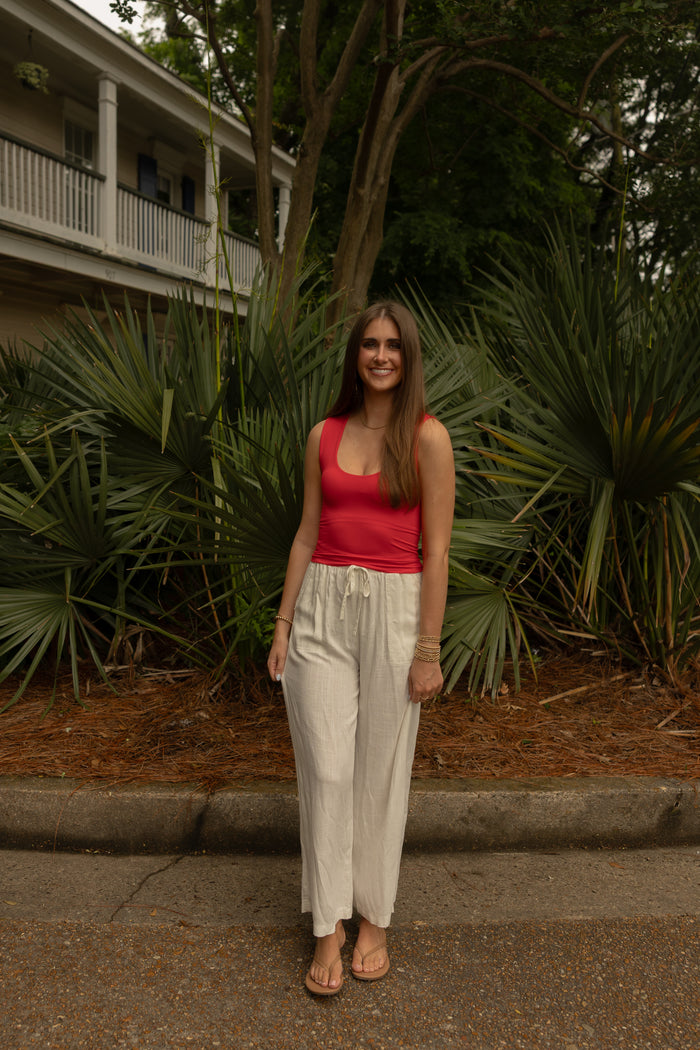 Bermuda Linen Pants (ivory) - GEORGE-MARY'S