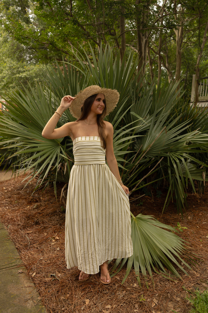Mara Striped Ruched Dress - GEORGE-MARY'S