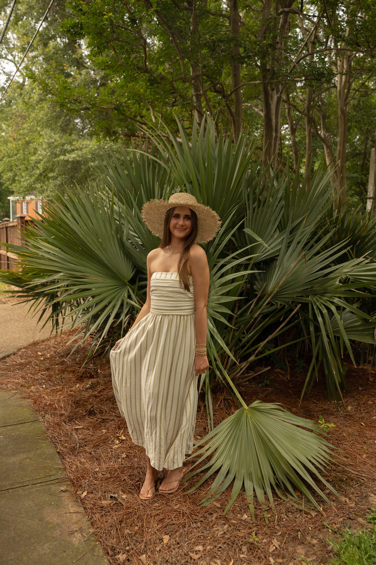 Mara Striped Ruched Dress - GEORGE-MARY'S