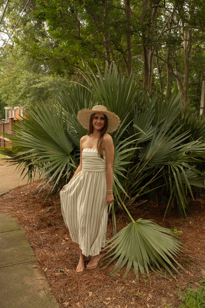 Mara Striped Ruched Dress - GEORGE-MARY'S