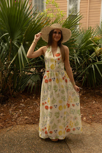 Florie Patterned Halter Dress - GEORGE-MARY'S