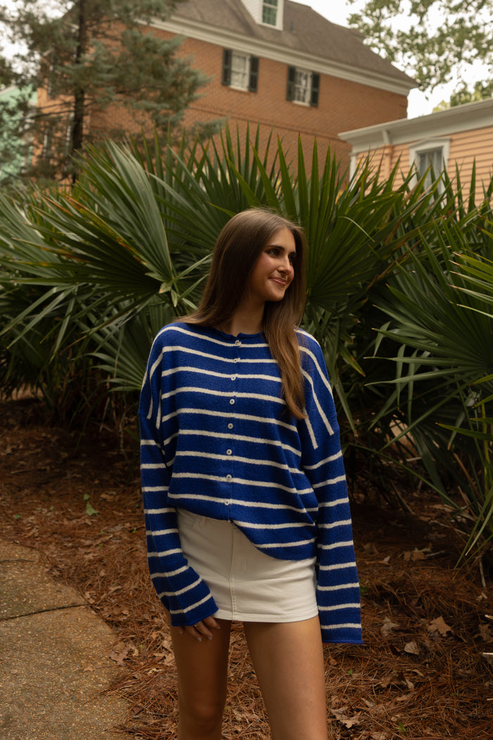 Piper Cardigan (royal stripe) - GEORGE-MARY'S