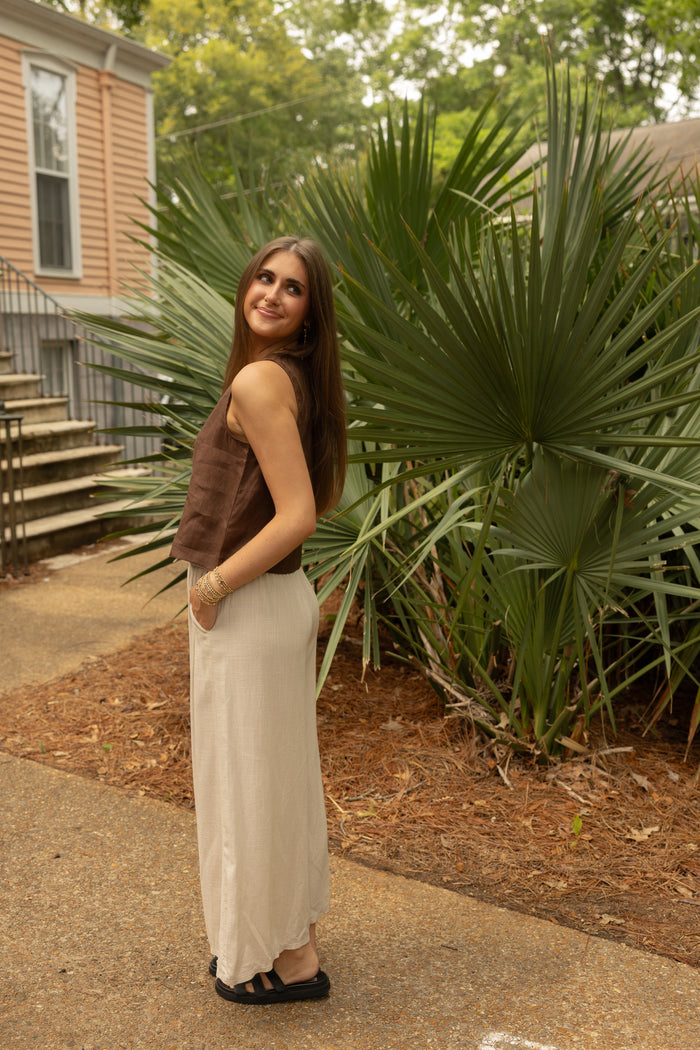 Driftwood Linen Pants (sand beige) - GEORGE-MARY'S