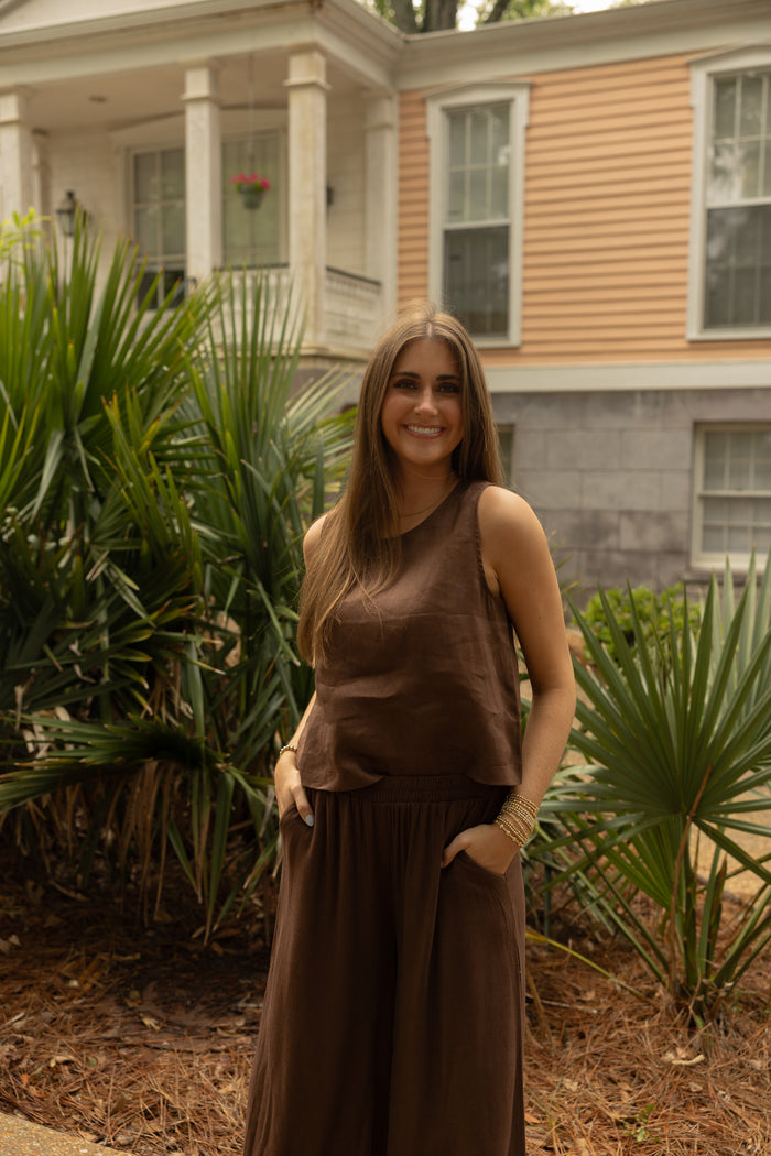 Driftwood Linen Tank (brown) - GEORGE-MARY'S